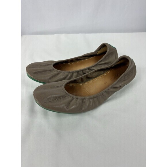 Tieks by Gavriel Ballet Flats Taupe Brown Leather 10 Foldable - Picture 8 of 15